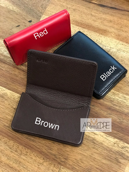 LA3027 Slim Hard Case Leather Business Card Holder