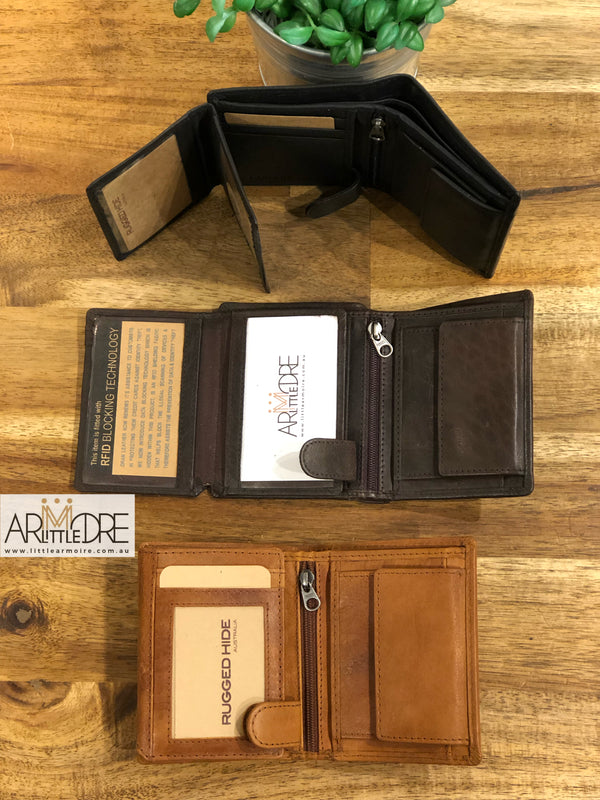 Rugged Hide Scott RH-1424 Rugged Leather Bi-Fold Wallet