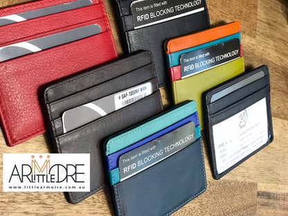 RFID Protected Leather Card Holder with ID Window - UARHSAF7202