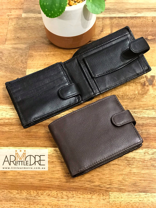 Men's Leather Wallet With Press Stud Close UARHW15021