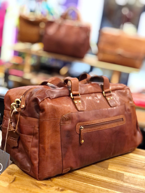 Oran Leather OB-17336 Leather Travel Bag / Luggage