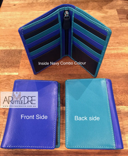 Mini Leather Card Holder Wallet with Zip for Coin - UARHRW02