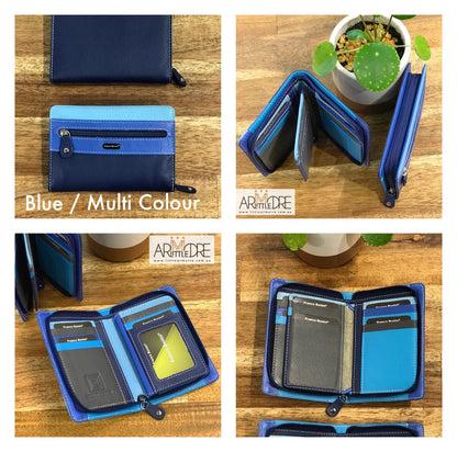 Small Zip around Soft Leather Multi Colour Wallet UAFB1814