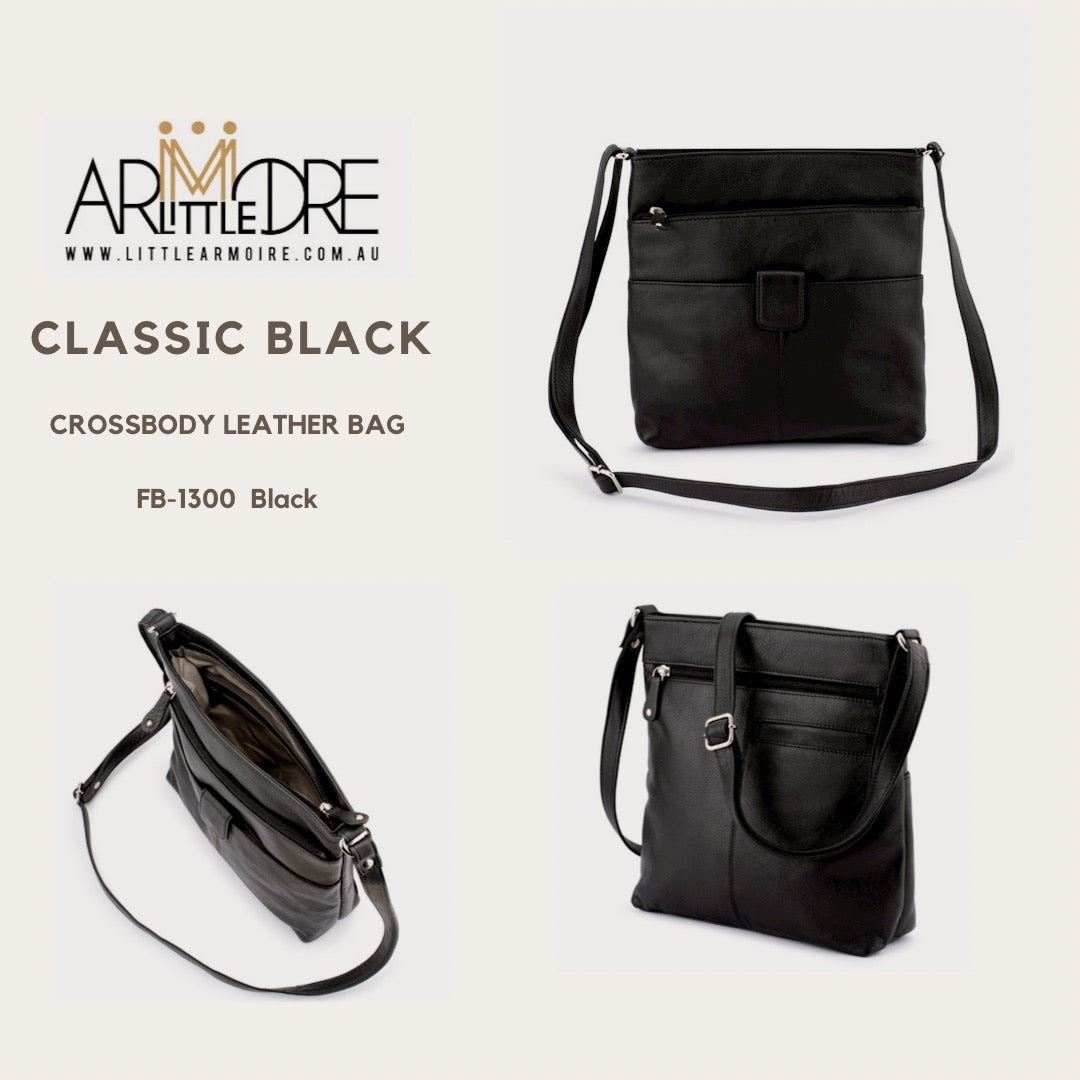 FB-1300 Multi Coloured Large Leather Shoulder / Cross Body Bag