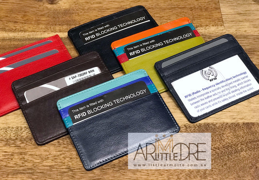 RFID Protected Leather Card Holder with ID Window - UARHSAF7202