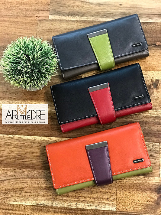 FB-7024 Large Ladies Multi Colour Wallet 20 Cards Holder and Coin Section