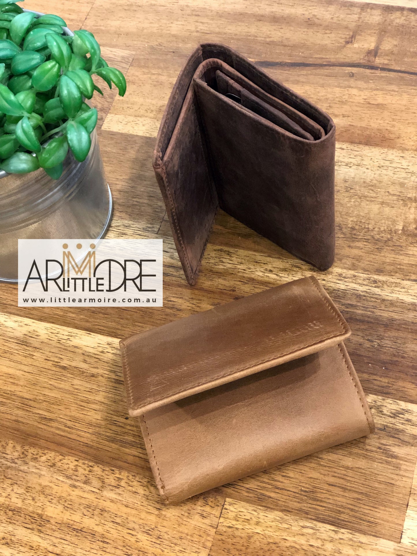 Tri-Fold Hunter Leather Wallet Sid UARH8195