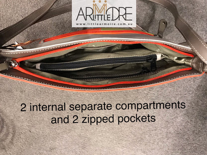 Franco Bonini FB-112 Multi Coloured Top Zip Leather Shoulder Bag - Little Armoire - Online Leather Goods Store Australia