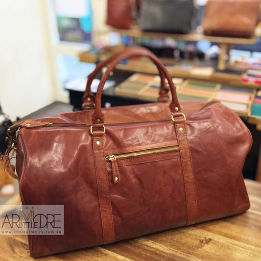 Leather Luggage Bag with Trolley Strap UARH234 London