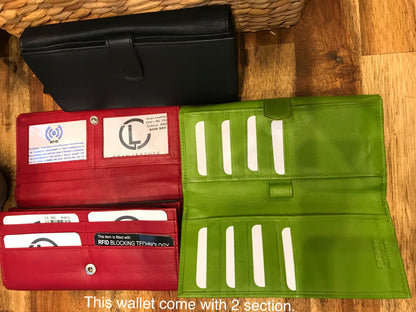 LA293 Large Ladies Wallet with Two Separate Compartments