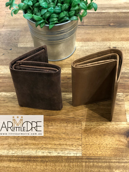 Tri-Fold Hunter Leather Wallet Sid UARH8195