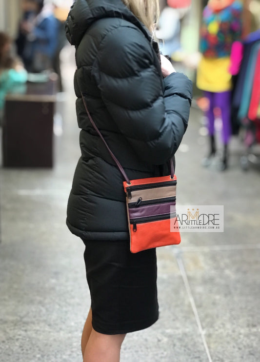 FB-144 Multi Coloured Small Soft Sling Leather Bag
