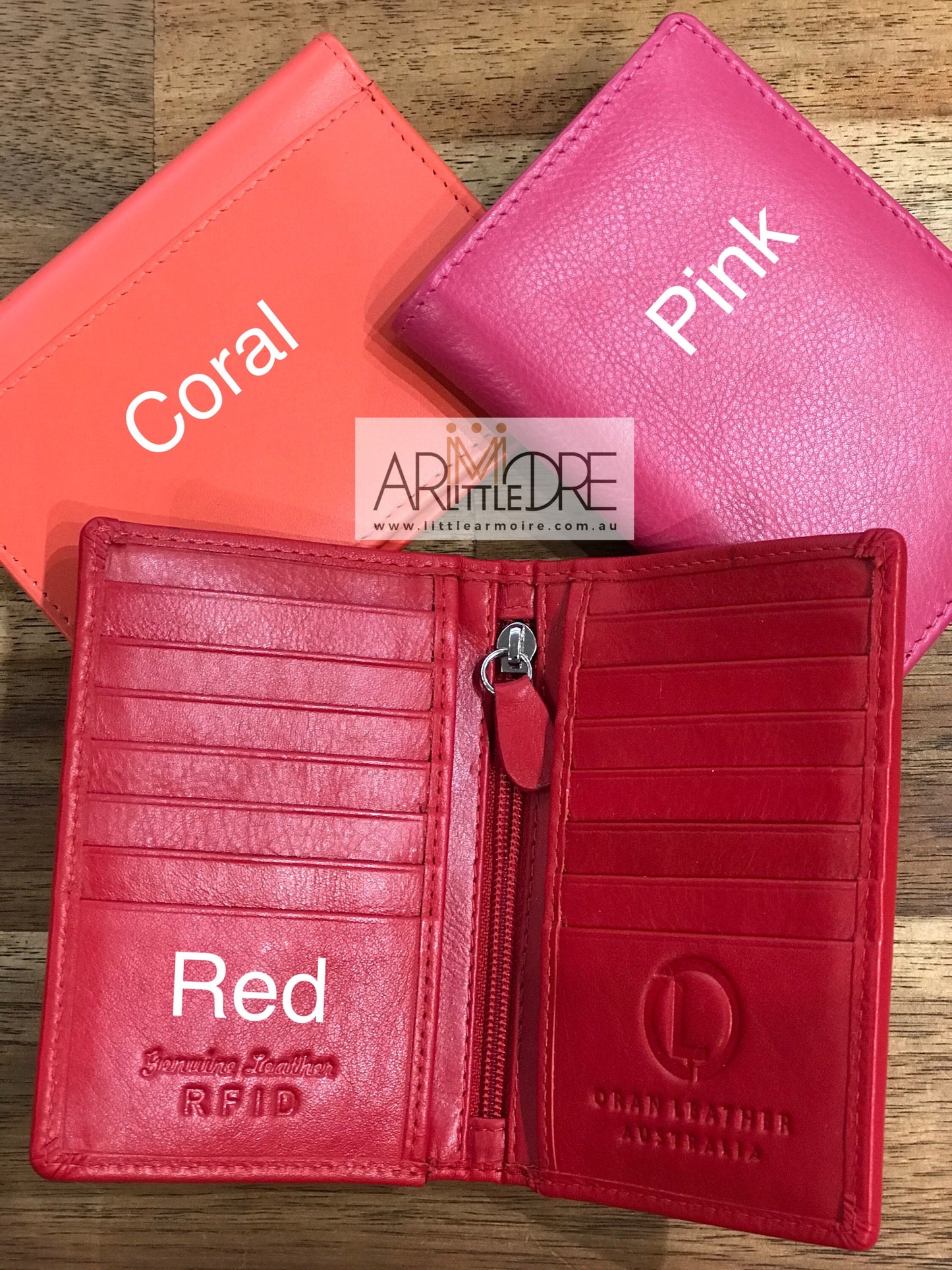 Mini Leather Card Holder Wallet with Zip for Coin - UARHRW02