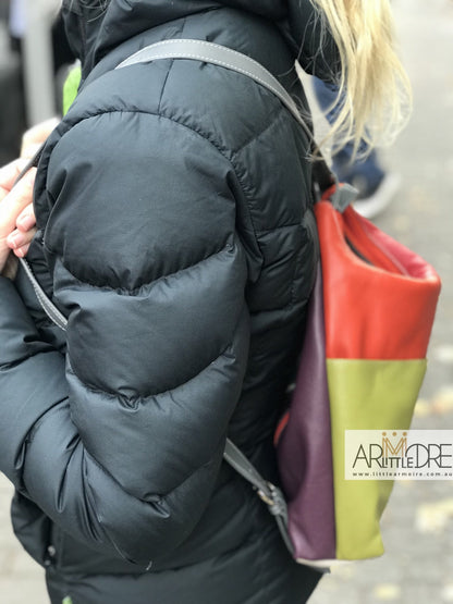 Convertible Leather Shoulder Bag / Backpack UAFB207
