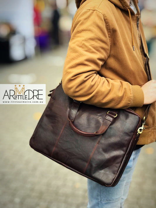 Rugged Hide RH-231 Liam Business Leather Laptop Bag / Briefcase