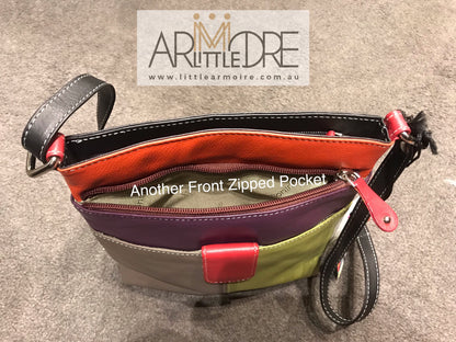 Franco Bonini FB-12242 Multi Coloured Small Leather Shoulder / Cross Body Bag - Little Armoire - Online Leather Goods Store Australia