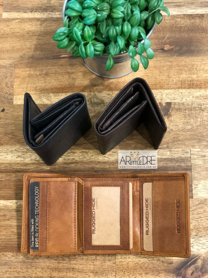 Tri-Fold Unisex Leather Wallet UARH1425 Logan