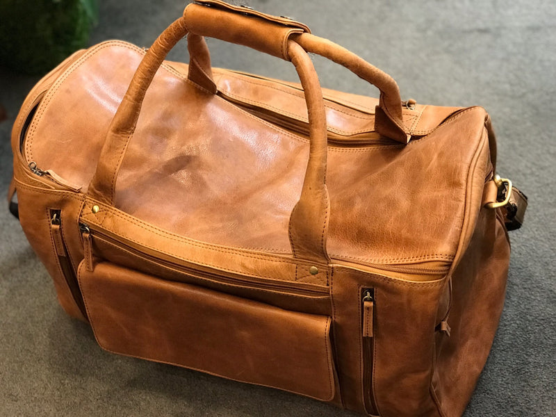 Leather bag overnight Clearance