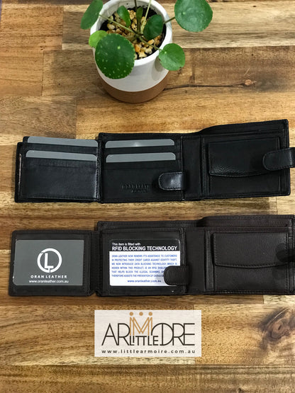 Men's Leather Wallet With Press Stud Close UARHW15021