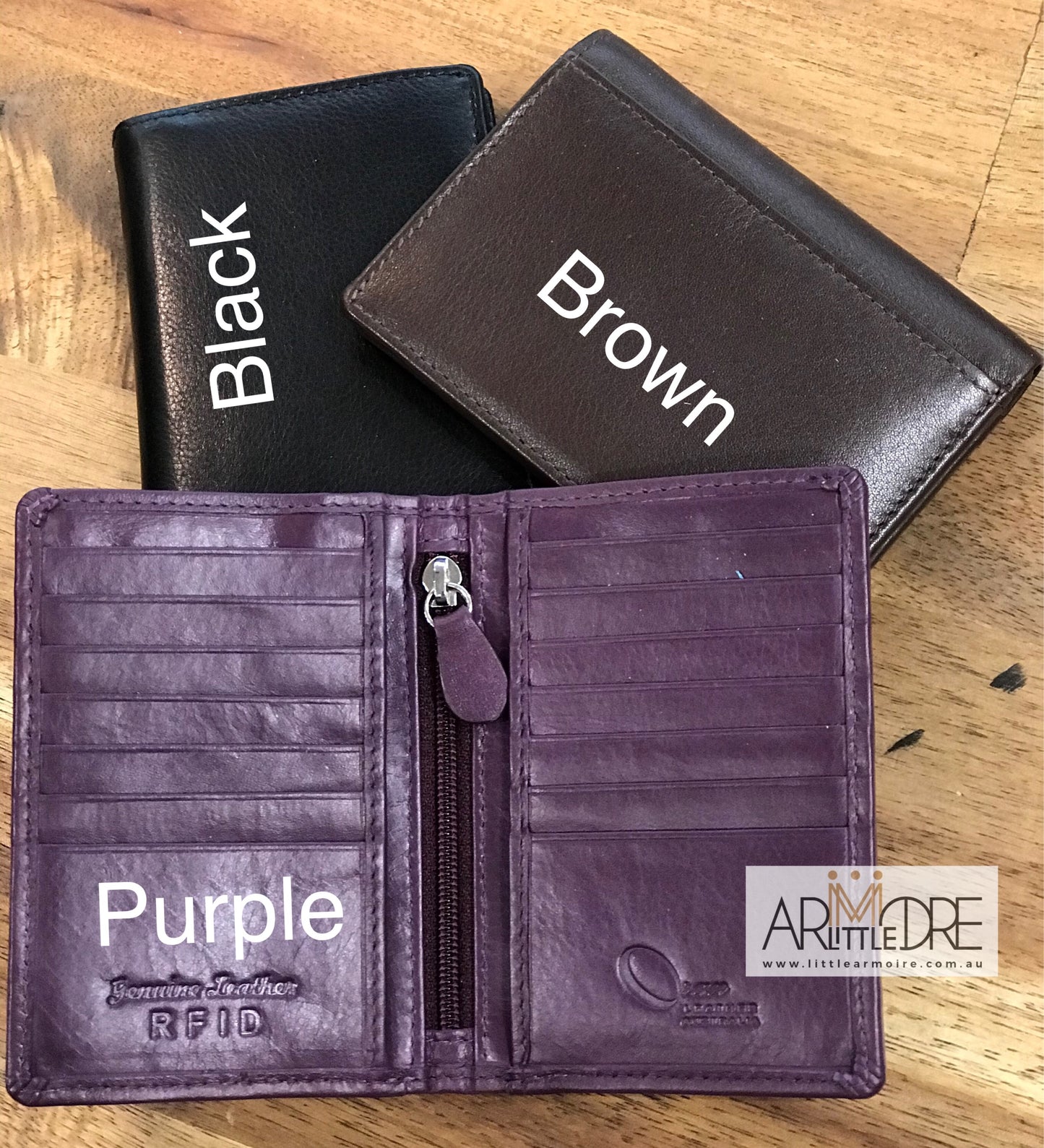 Mini Leather Card Holder Wallet with Zip for Coin - UARHRW02