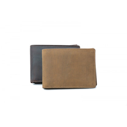 UARH8169 Men's Hunter Leather Wallet with Pull Out ID Section